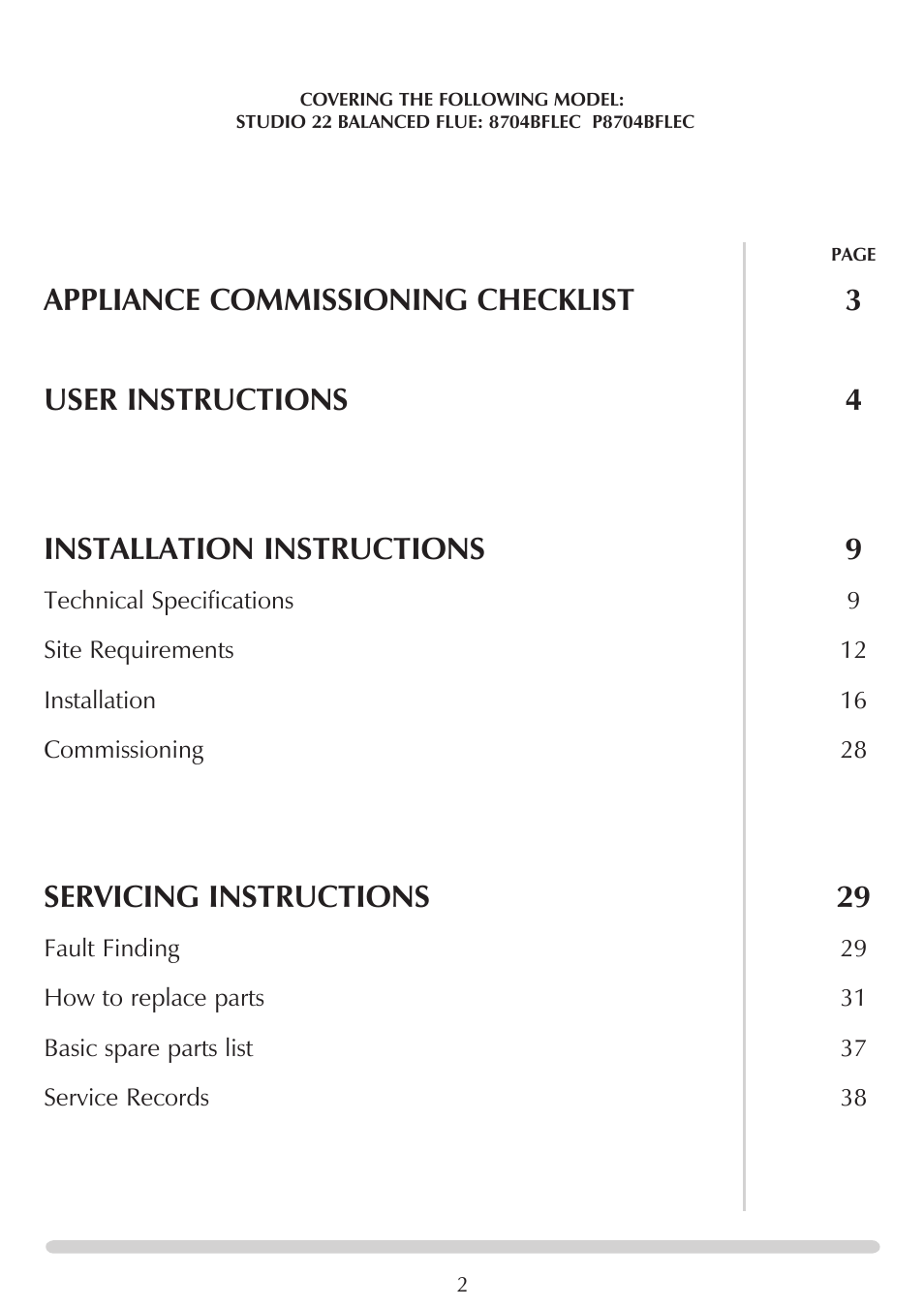 Servicing instructions 29 | Stovax Studio 22 User Manual | Page 2 / 39