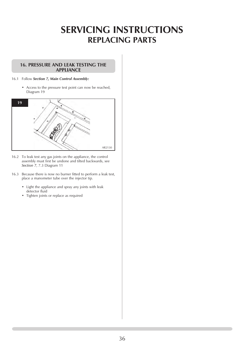 Servicing instructions, Replacing parts | Stovax Studio 22 User Manual | Page 36 / 39