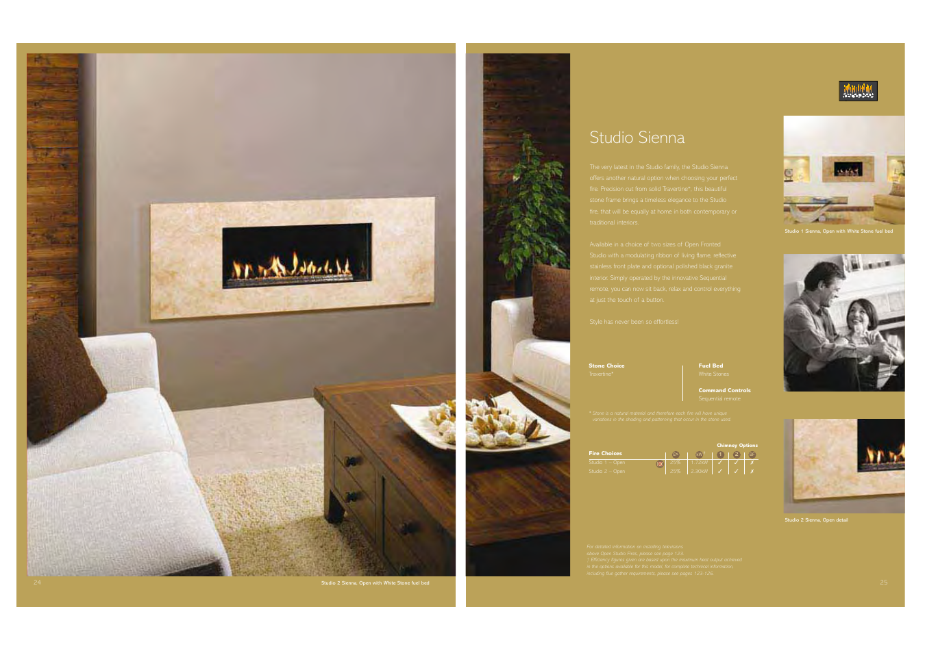 Studio sienna | Stovax Gas and Electric Fires User Manual | Page 13 / 70