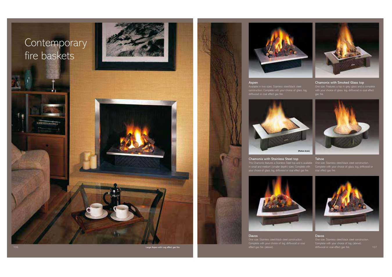 Contemporary fire baskets | Stovax Gas and Electric Fires User Manual | Page 54 / 70