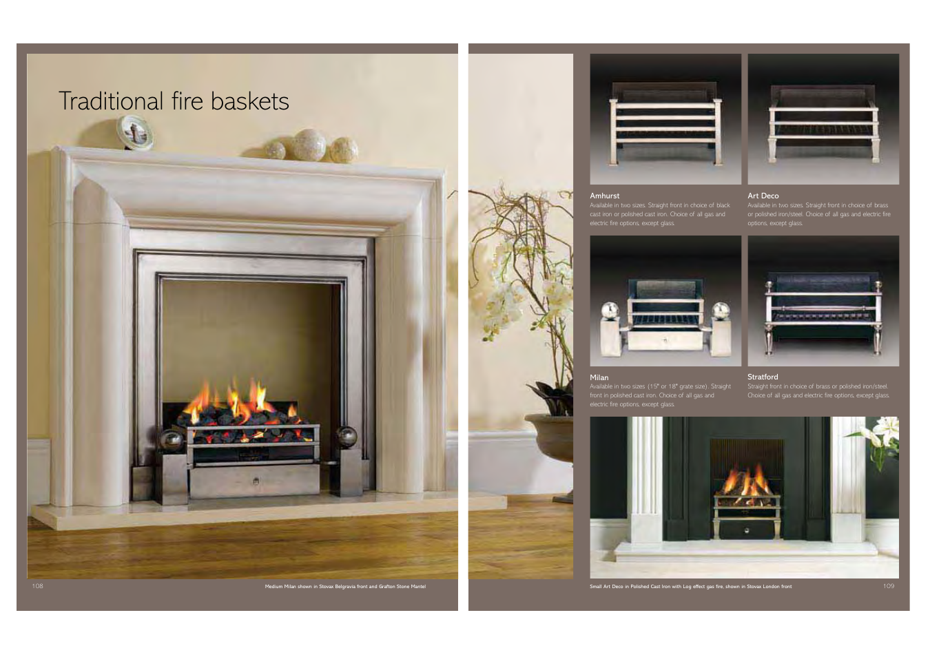 Traditional fire baskets | Stovax Gas and Electric Fires User Manual | Page 55 / 70