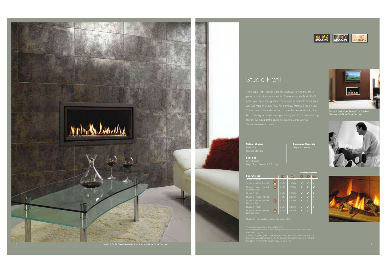 Studio profil | Stovax Gas and Electric Fires User Manual | Page 9 / 70