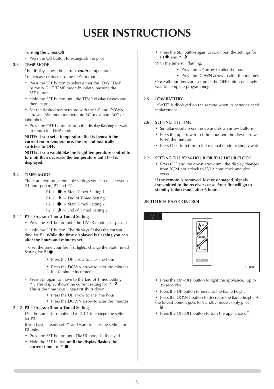 User instructions | Stovax PR0731 User Manual | Page 5 / 26