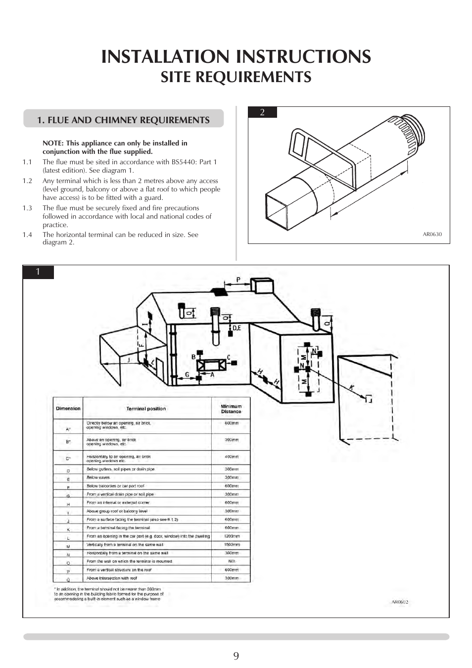 Installation instructions, Site requirements | Stovax PR0731 User Manual | Page 9 / 26