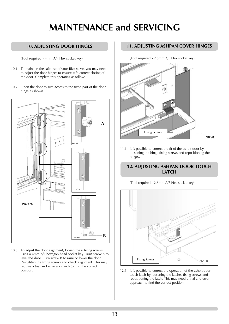 Maintenance and servicing | Stovax RVF40AVH User Manual | Page 13 / 16