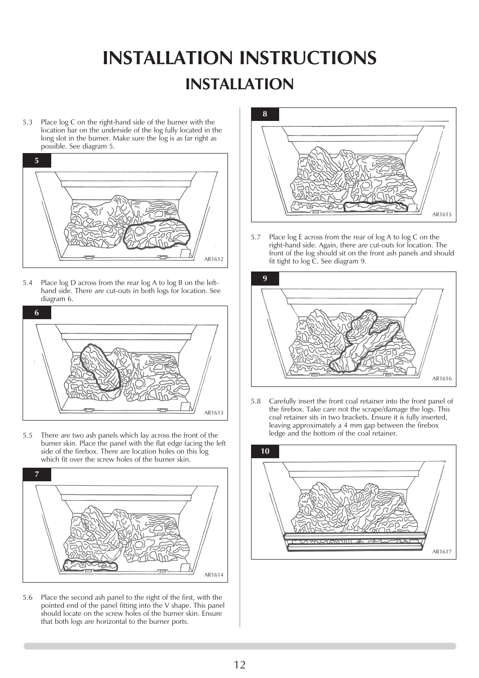 Installation instructions, Installation | Stovax Stove Range User Manual | Page 12 / 23