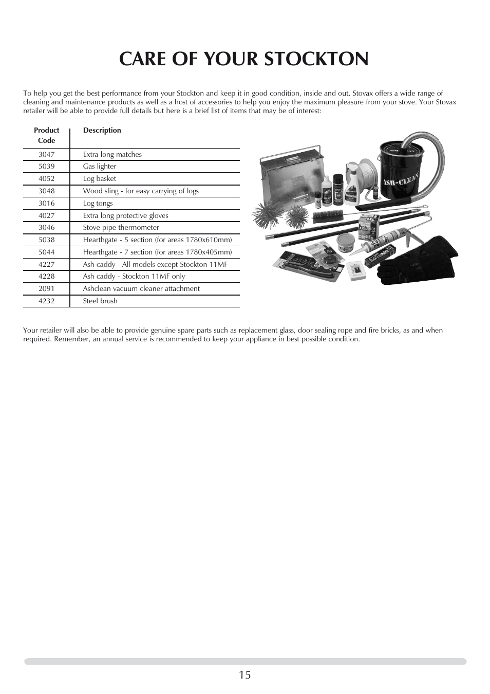 Care of your stockton | Stovax 7118 User Manual | Page 15 / 16