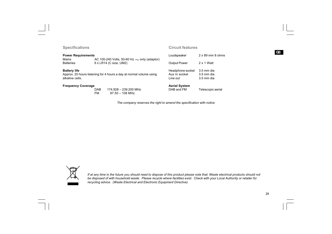 Sangean DPR-25+ User Manual | Page 25 / 25