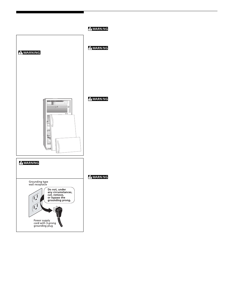 Important safety instructions | Electrolux - Gibson Top Freezer Frost Clear Refrigerator User Manual | Page 3 / 20