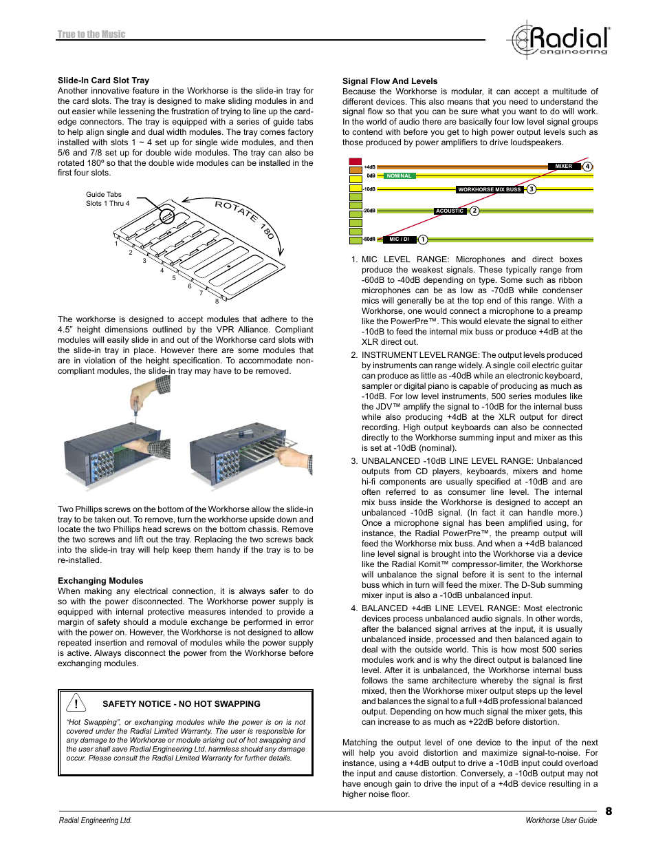 True to the music | Radial Engineering WORKHORSE 500 SERIES User Manual | Page 11 / 20