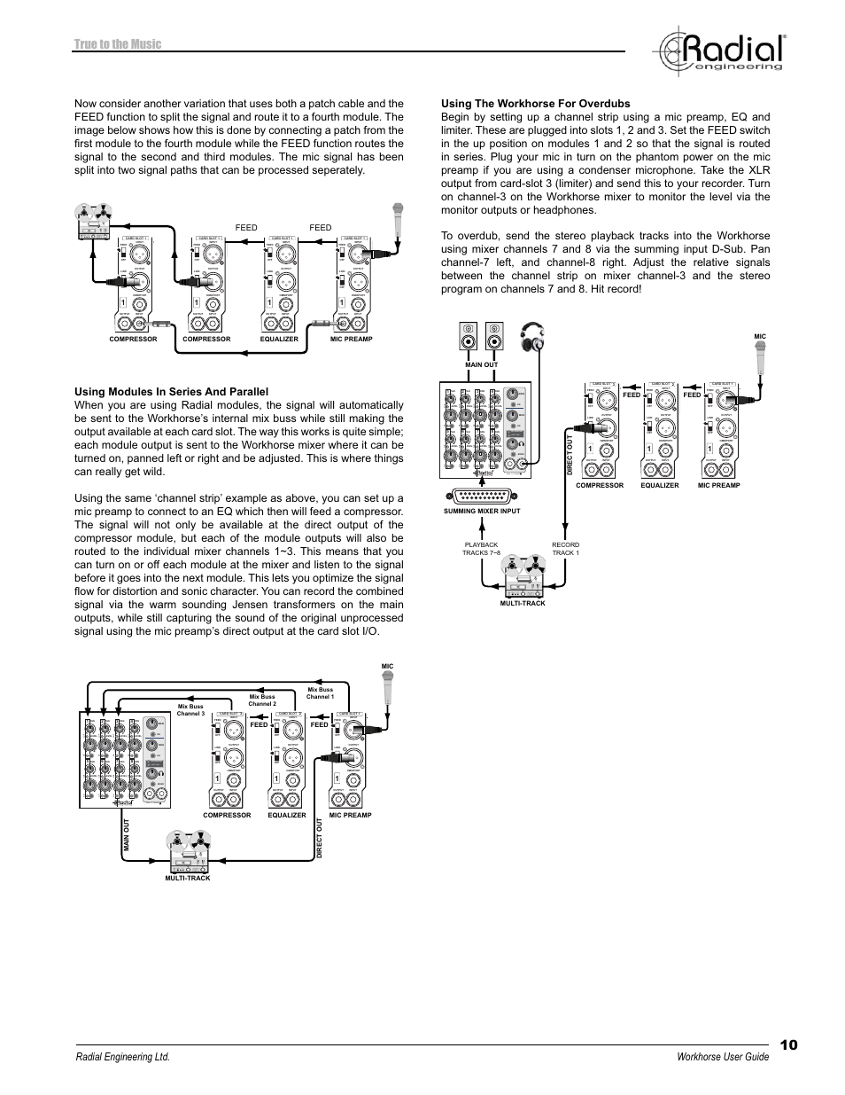 True to the music, Clip, Made in canada | Clip on | Radial Engineering WORKHORSE 500 SERIES User Manual | Page 13 / 20