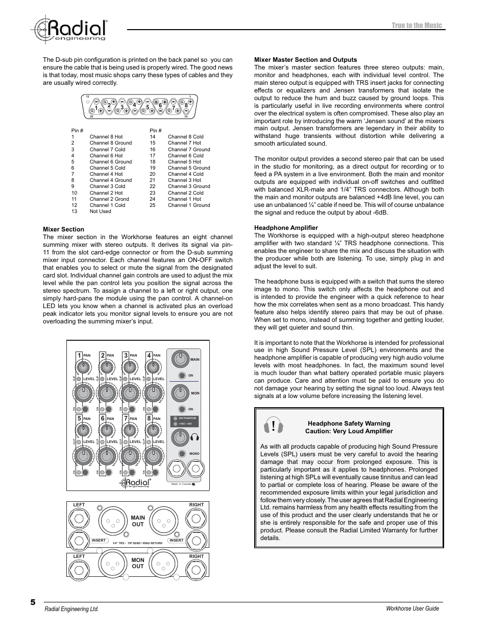 True to the music | Radial Engineering WORKHORSE 500 SERIES User Manual | Page 8 / 20
