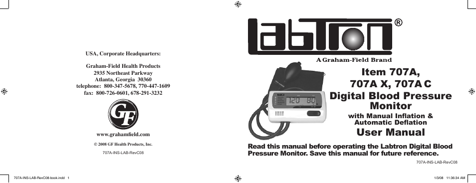Graham Field LABTRON 707AC User Manual | 10 pages