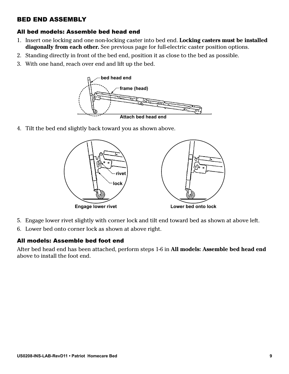 Bed end assembly | Graham Field PATRIOT US0208 User Manual | Page 9 / 28