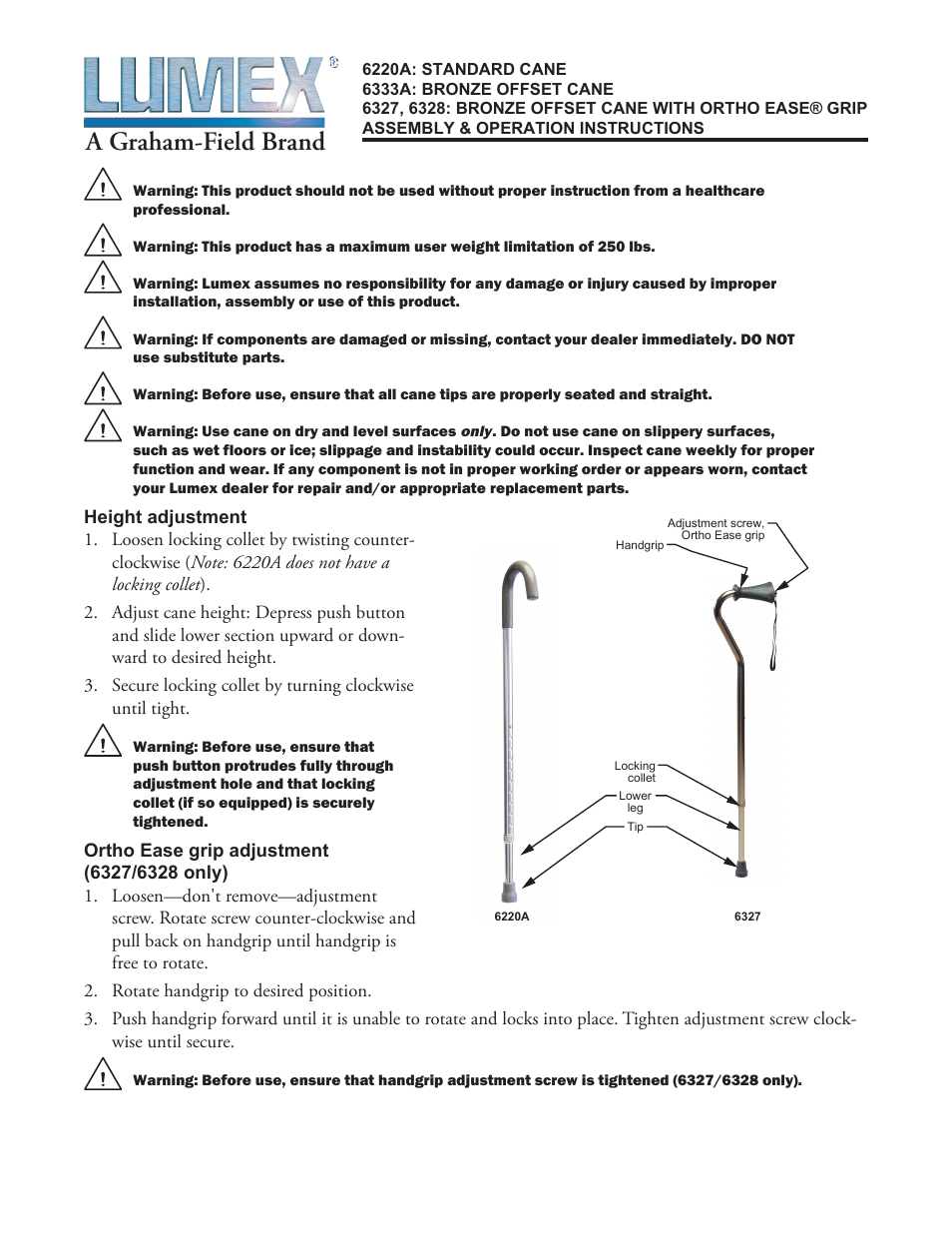Graham Field LUMEX 6327 User Manual | 2 pages