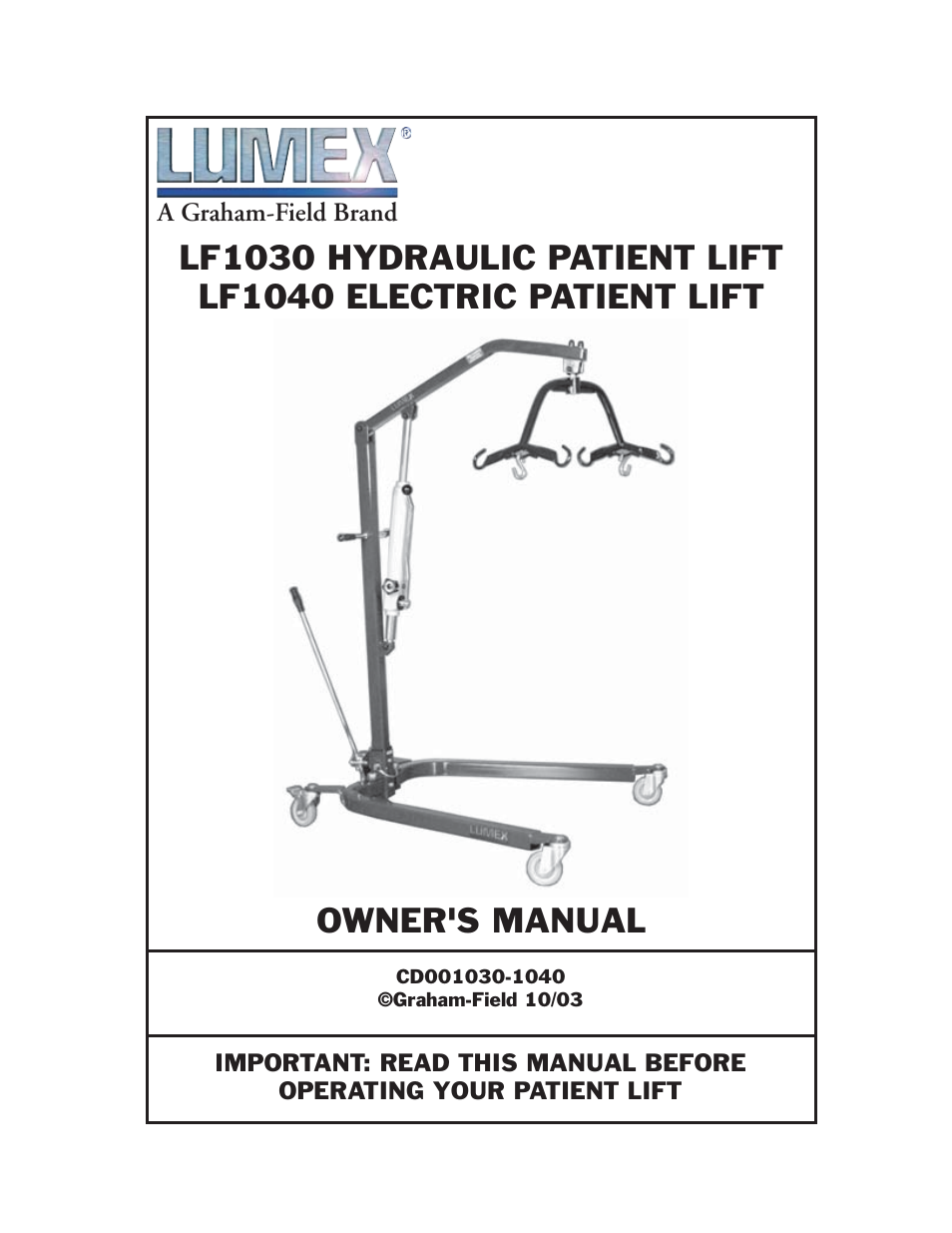 Graham Field LUMEX LF1040 User Manual | 28 pages