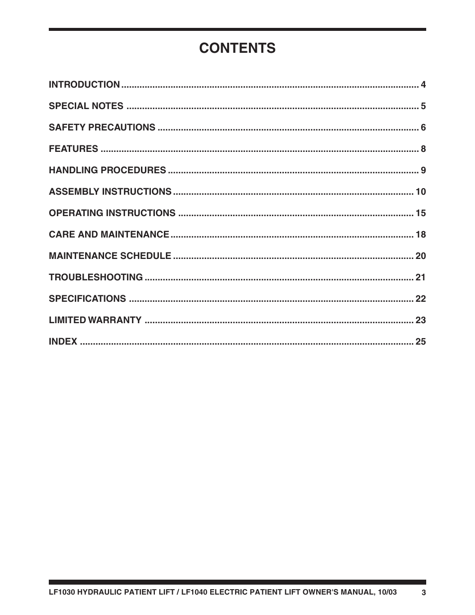 Graham Field LUMEX LF1040 User Manual | Page 3 / 28