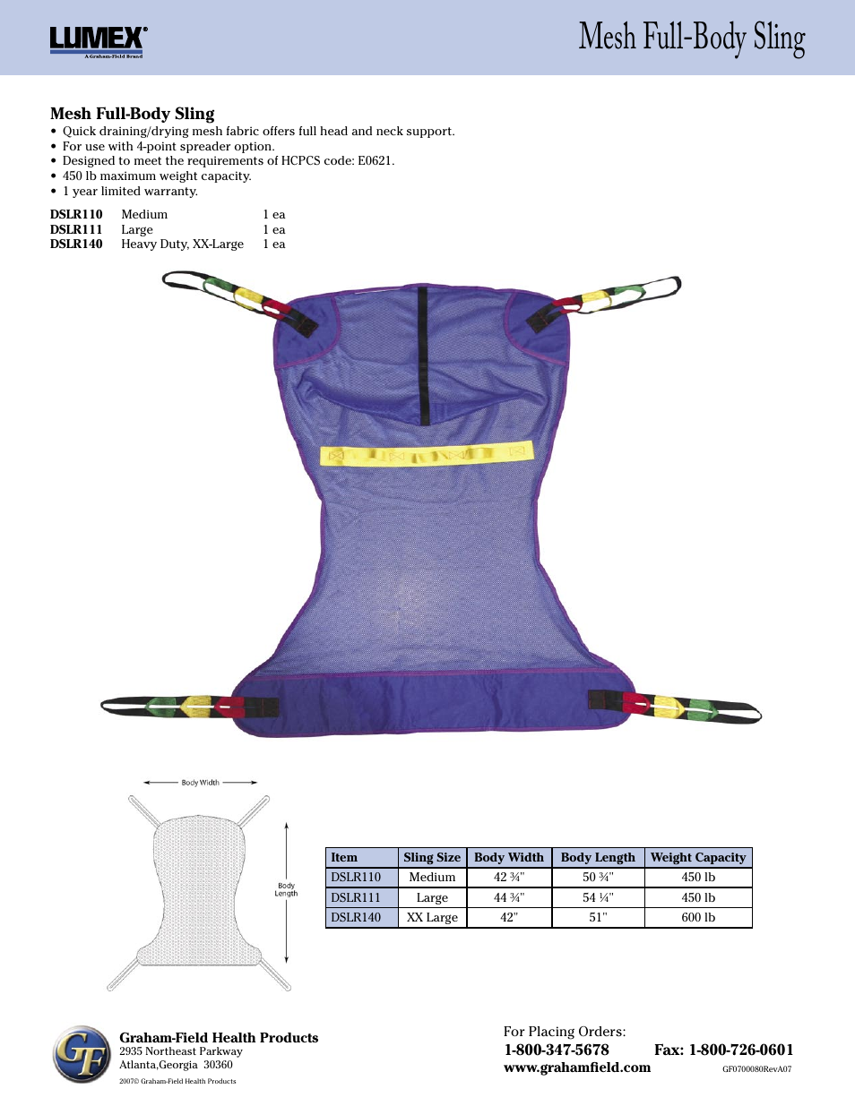 Graham Field DSLR14 User Manual | 1 page
