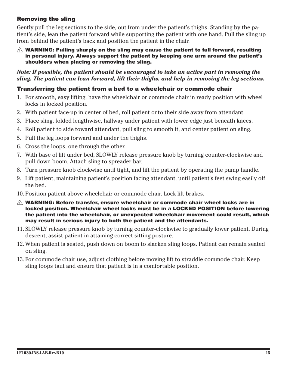 Graham Field LF1030 User Manual | Page 15 / 24