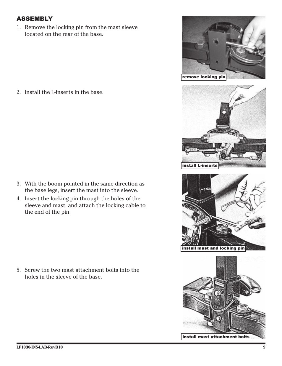 Assembly | Graham Field LF1030 User Manual | Page 9 / 24