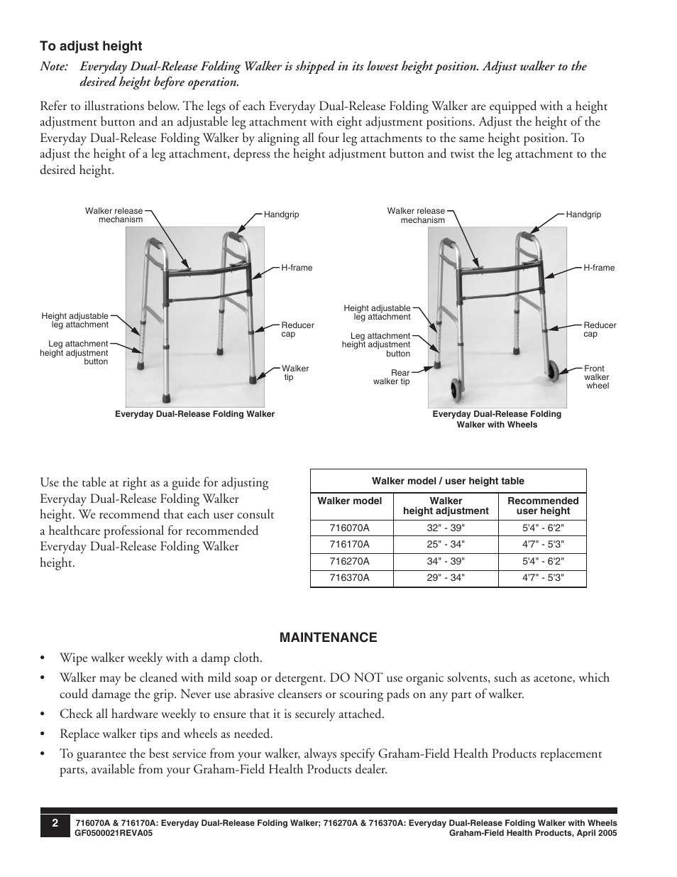 Graham Field EVERYDAY DUAL-RELEASE 716170A User Manual | Page 2 / 4