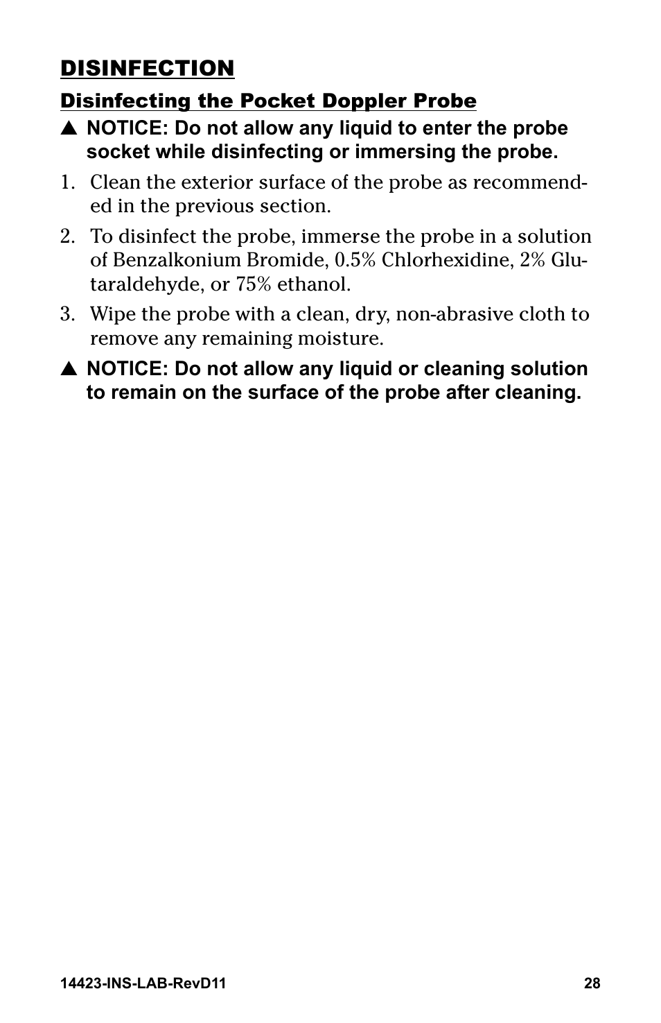 Disinfection | Graham Field GRAFCO 14423-8 User Manual | Page 28 / 44