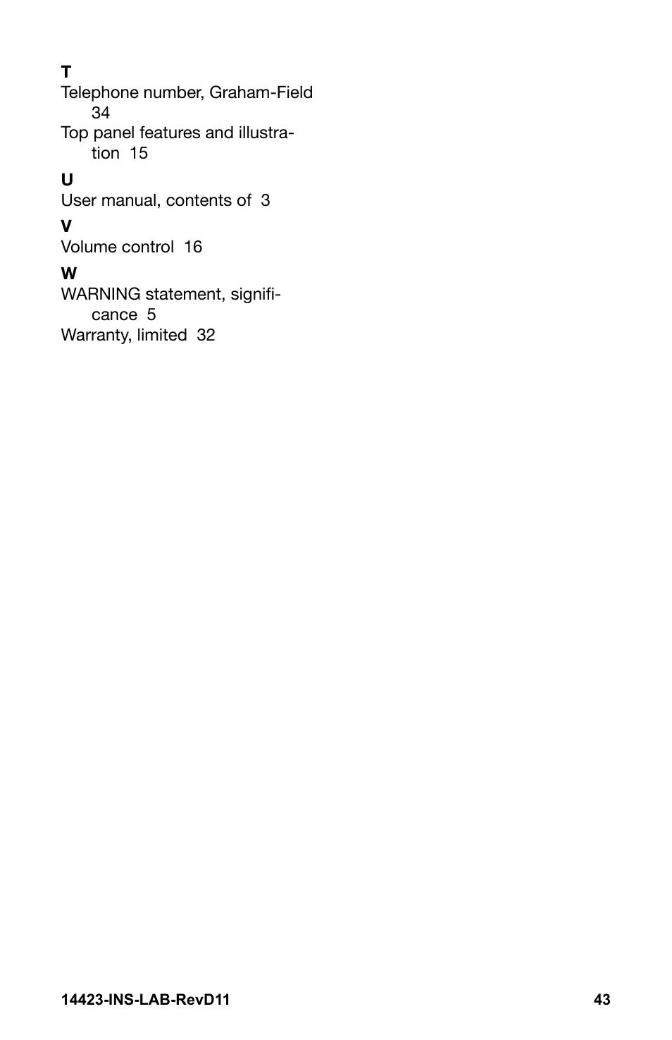 Graham Field GRAFCO 14423-8 User Manual | Page 43 / 44