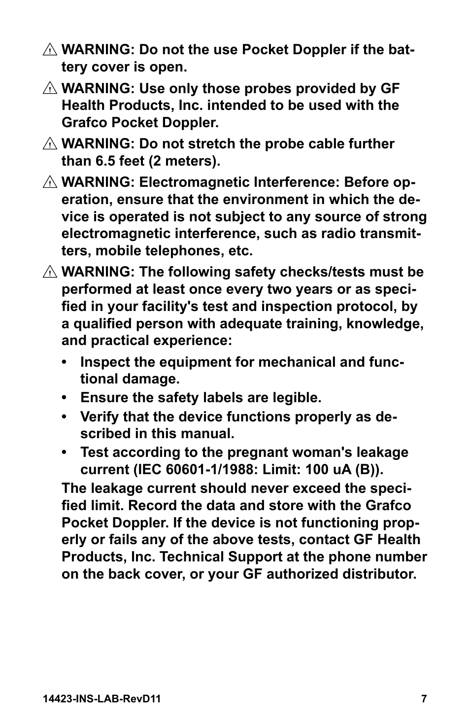 Graham Field GRAFCO 14423-8 User Manual | Page 7 / 44