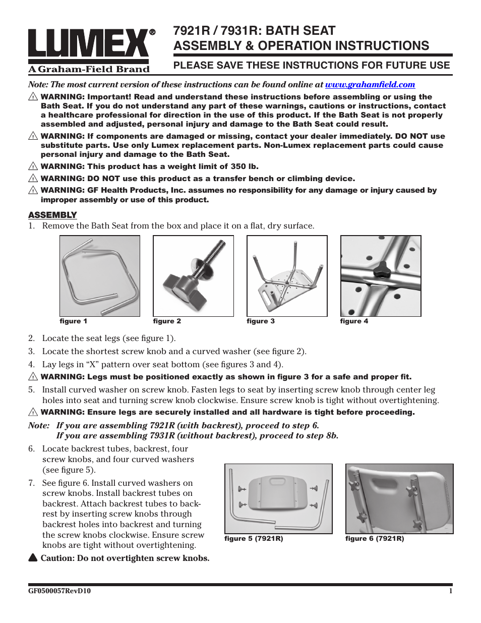 Graham Field 7931R User Manual | 2 pages