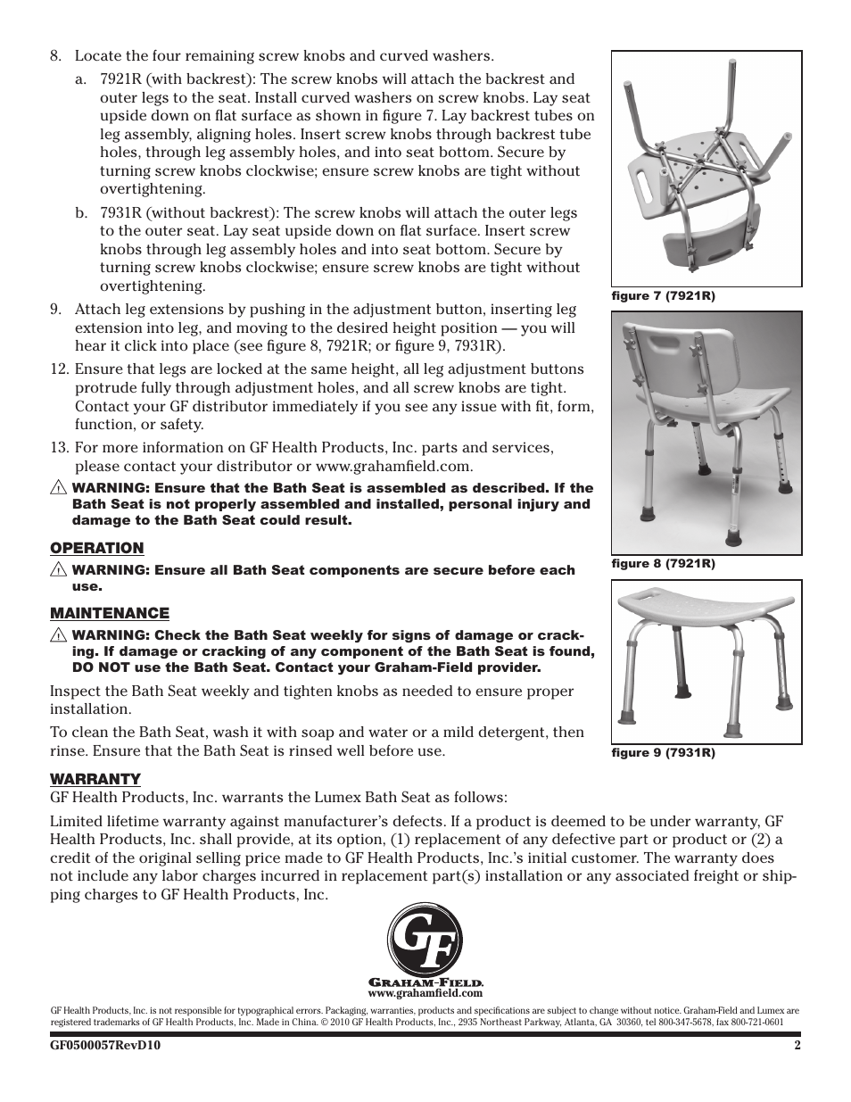 Graham Field 7931R User Manual | Page 2 / 2