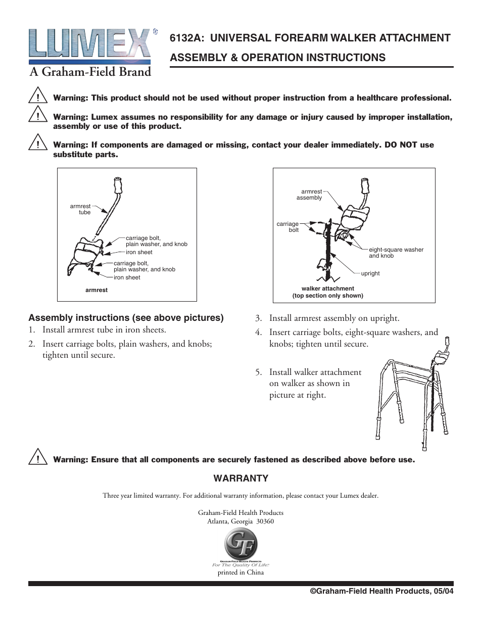 Graham Field LUMEX 6132A User Manual | 1 page