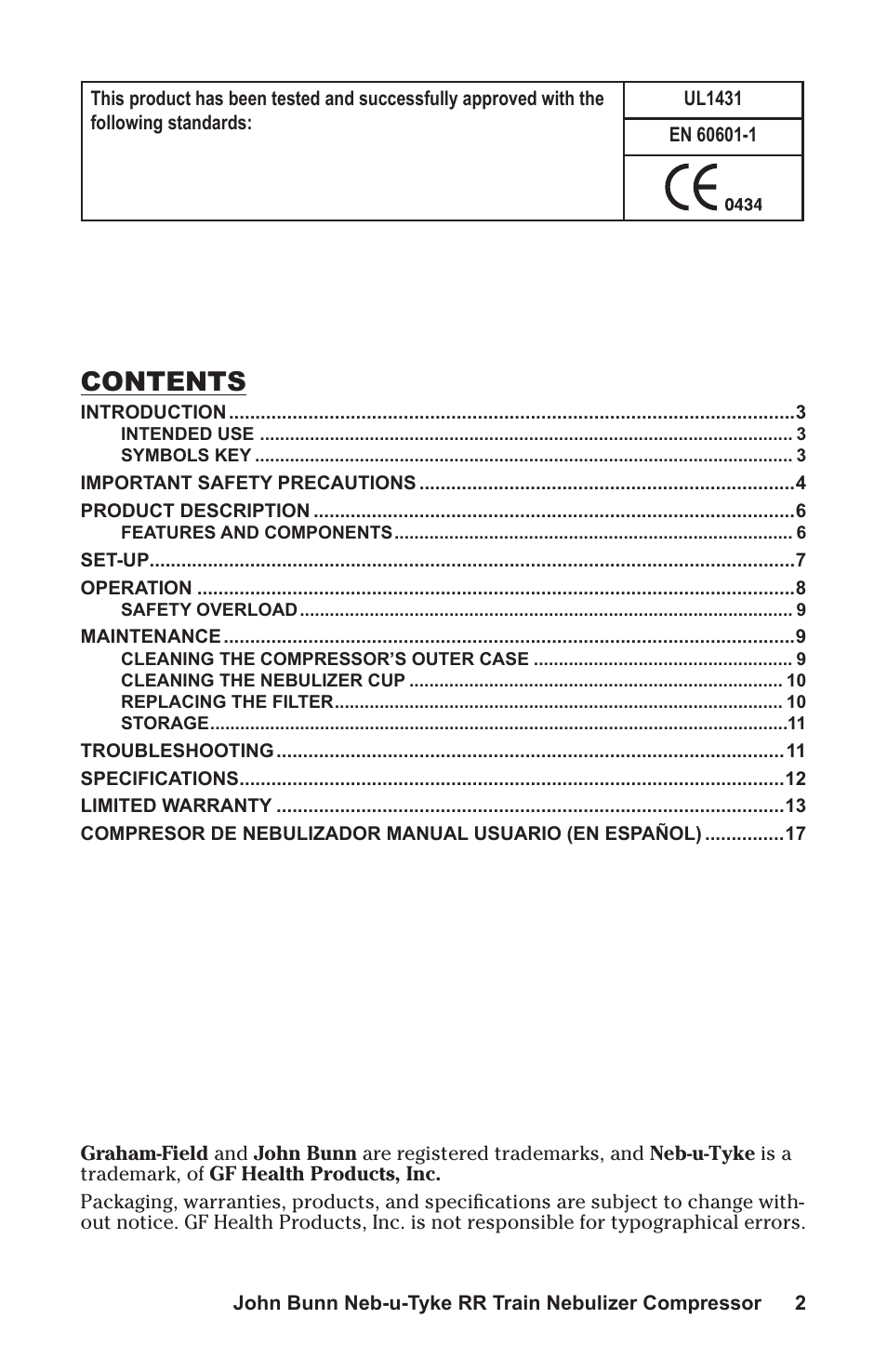 Graham Field NEB-U-TYKE JB0112-164 User Manual | Page 2 / 32