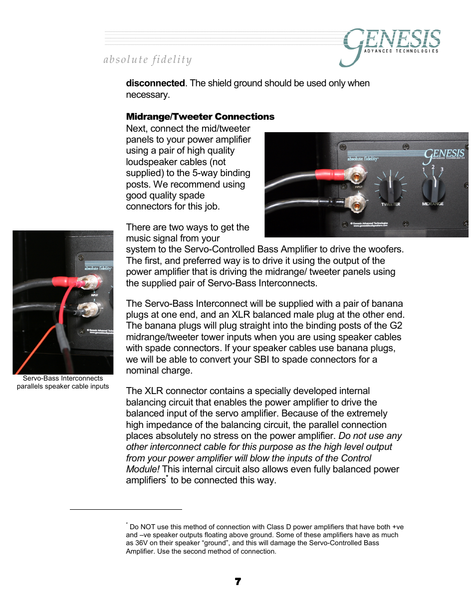 Midrange/tweeter connections, Idrange, Weeter | Onnections | Genesis Advanced Technologies G2.2 User Manual | Page 10 / 30