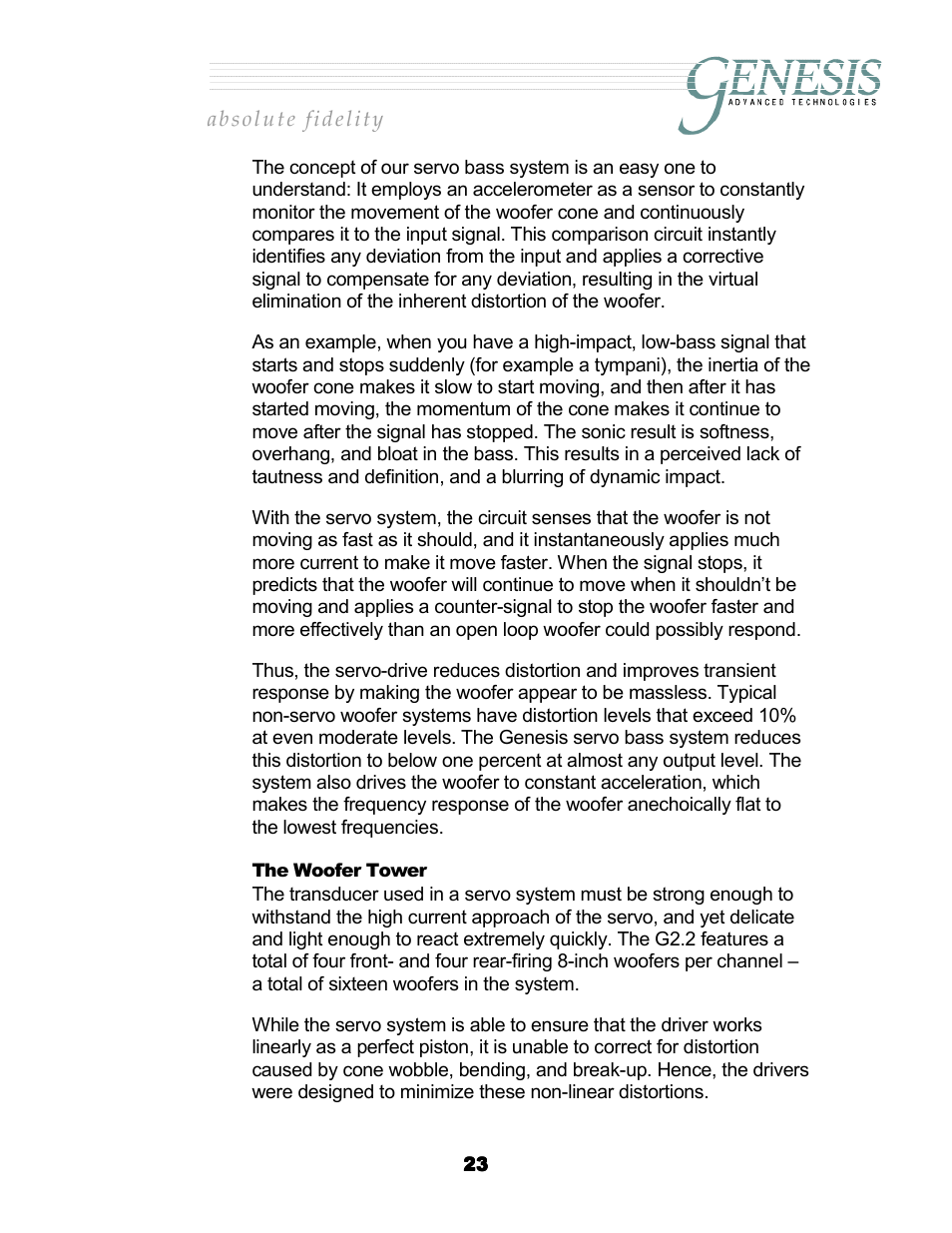The woofer tower, Oofer, Ower | Genesis Advanced Technologies G2.2 User Manual | Page 26 / 30