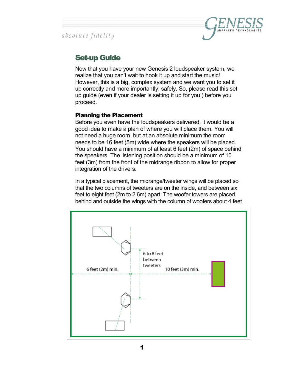 Set-up guide, Planning the placement, Lanning the | Lacement | Genesis Advanced Technologies G2.2 User Manual | Page 4 / 30