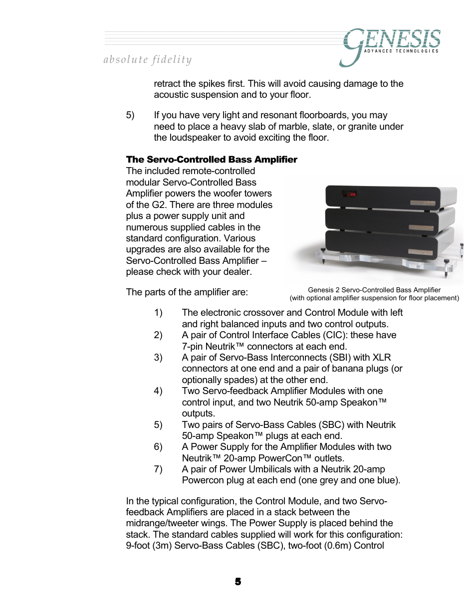 The servo-controlled bass amplifier, Ervo, Ontrolled | Mplifier | Genesis Advanced Technologies G2.2 User Manual | Page 8 / 30