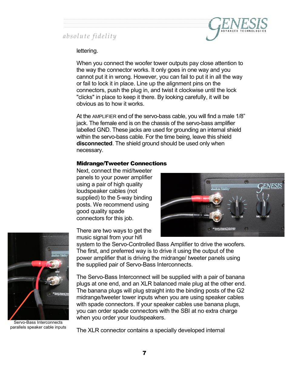 Midrange/tweeter connections, Idrange, Weeter | Onnections | Genesis Advanced Technologies 2.2 User Manual | Page 11 / 33