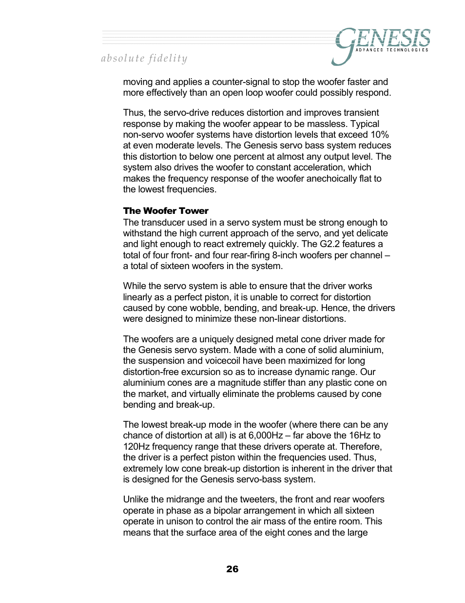 The woofer tower, Oofer, Ower | Genesis Advanced Technologies 2.2 User Manual | Page 30 / 33