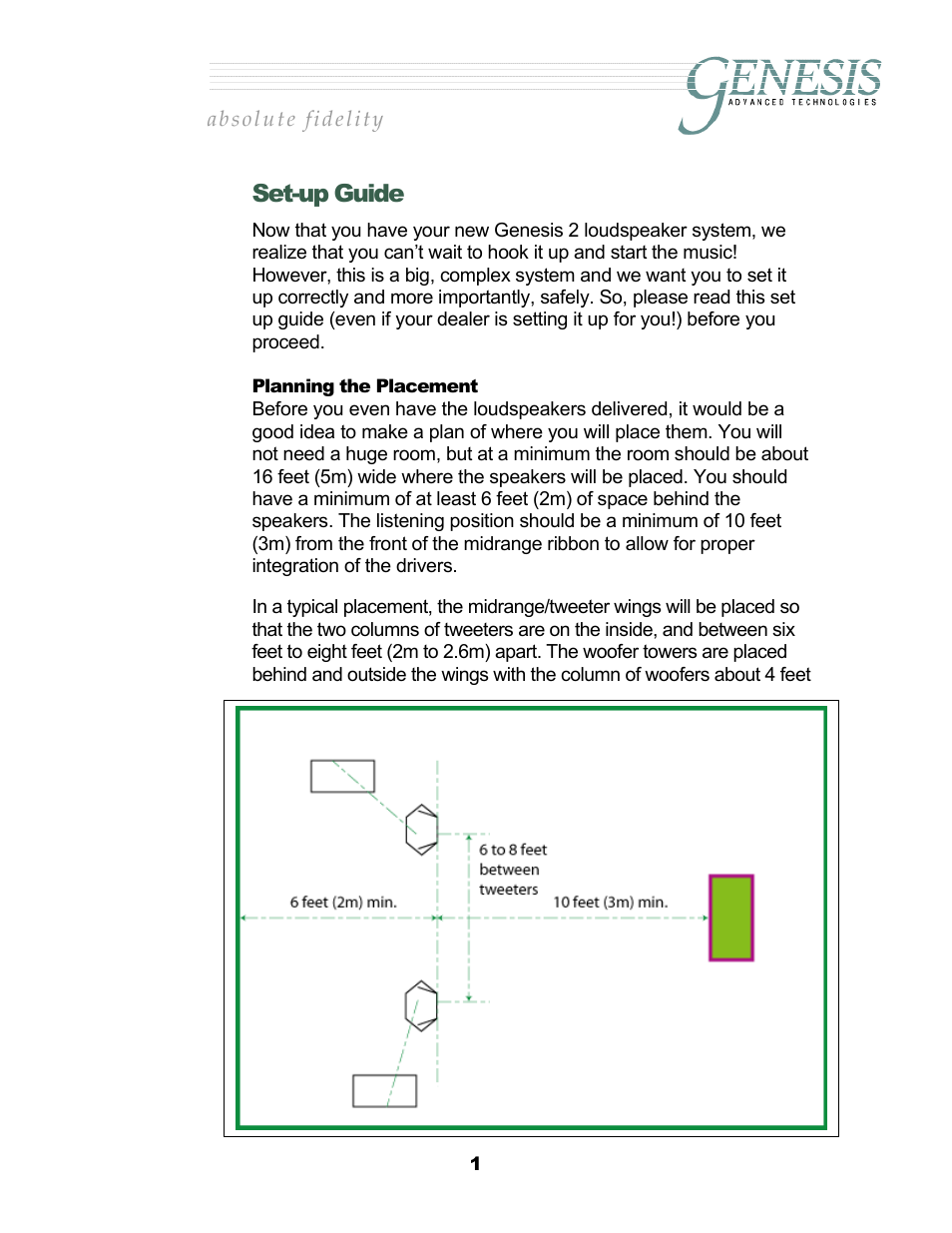 Set-up guide, Planning the placement, Lanning the | Lacement | Genesis Advanced Technologies 2.2 User Manual | Page 5 / 33
