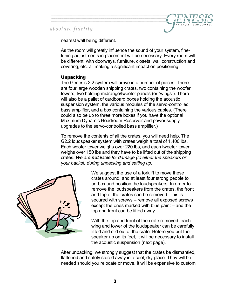 Unpacking, Npacking | Genesis Advanced Technologies 2.2 User Manual | Page 7 / 33