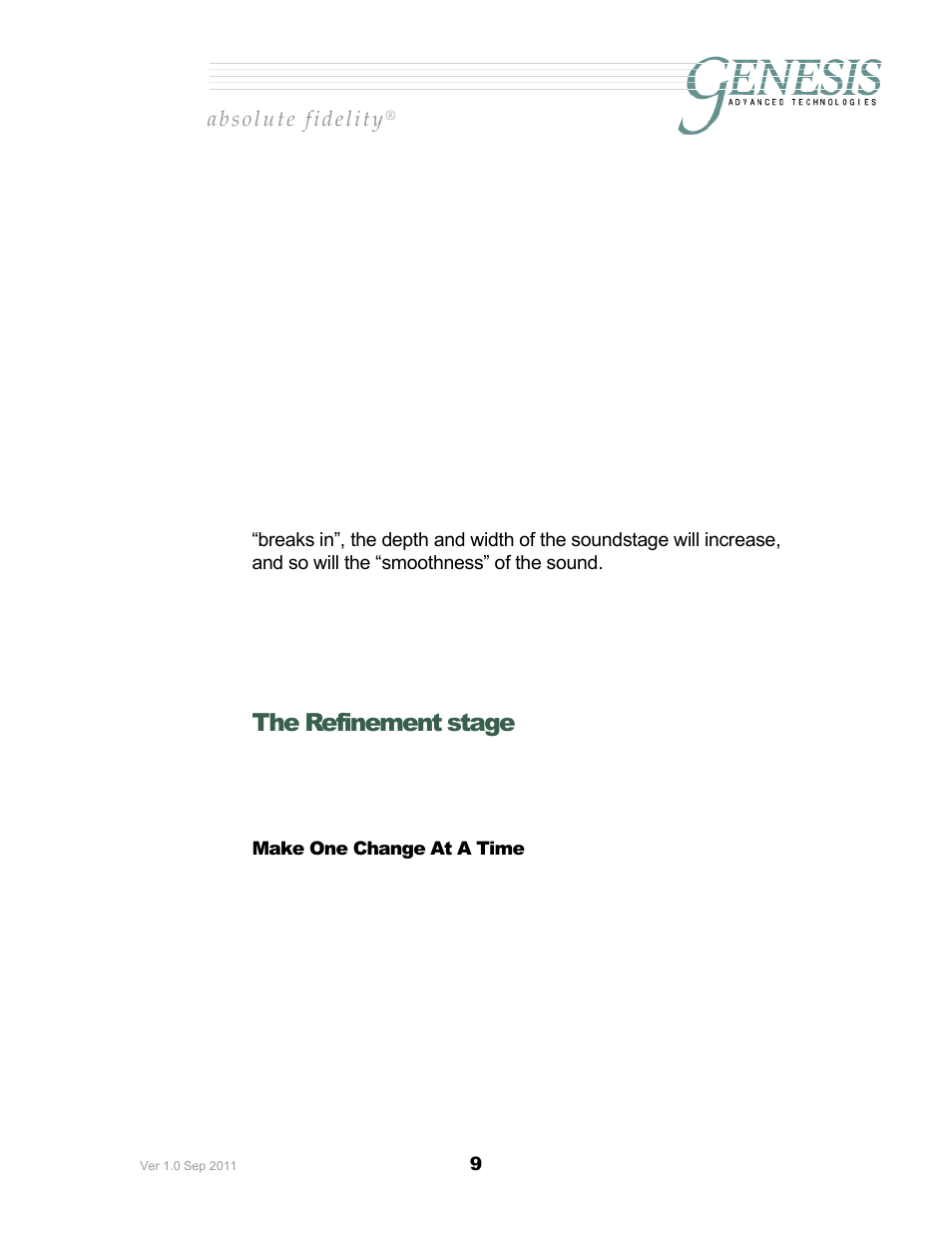 The refinement stage, Hange | Genesis Advanced Technologies 2JR User Manual | Page 13 / 25