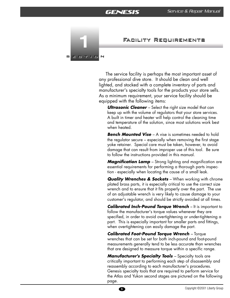 Facility requirements | Genesis Advanced Technologies ATLAS & YUKON GRXXX & User Manual | Page 5 / 35