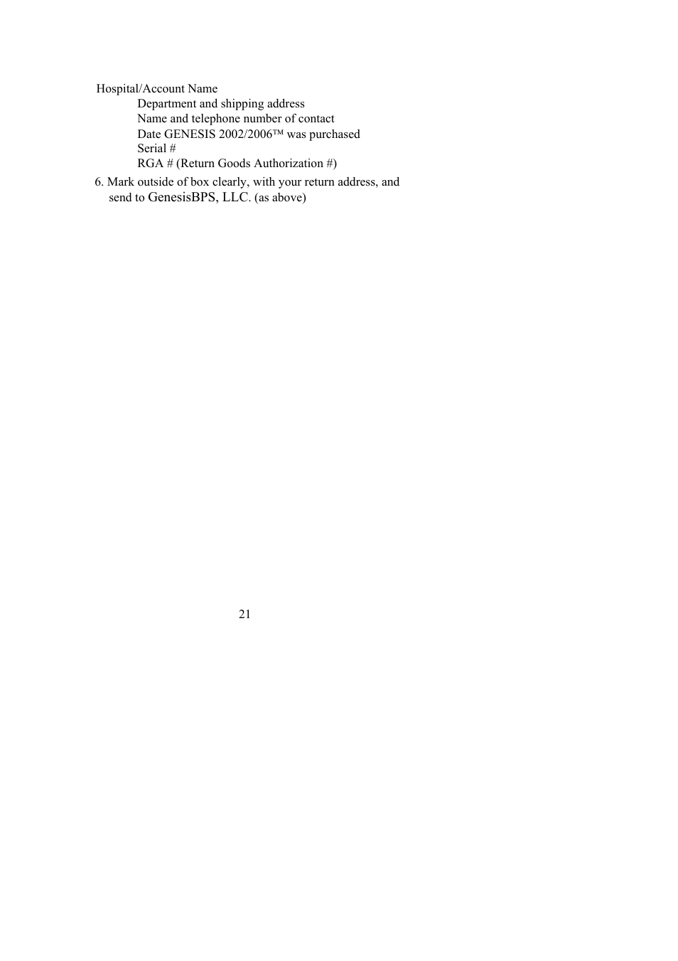 Genesis Advanced Technologies 2002 User Manual | Page 21 / 22