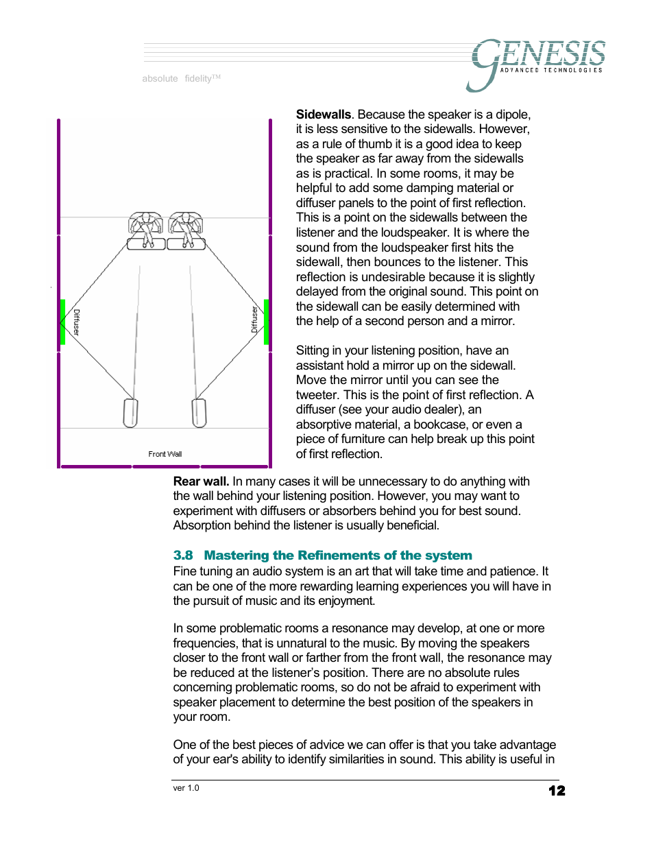 Absolute fidelity | Genesis Advanced Technologies G7.1c User Manual | Page 12 / 17