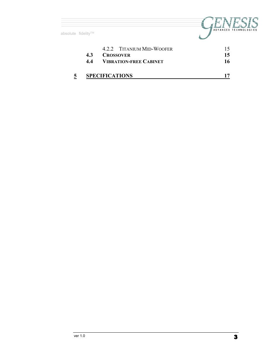 Absolute fidelity | Genesis Advanced Technologies G7.1c User Manual | Page 3 / 17