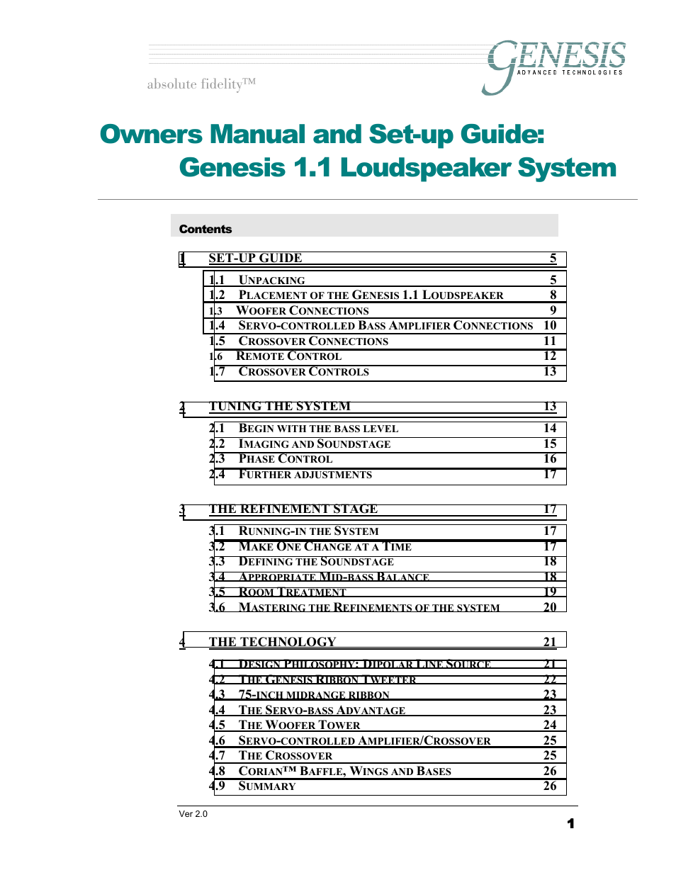 Genesis Advanced Technologies 1.1 User Manual | 27 pages