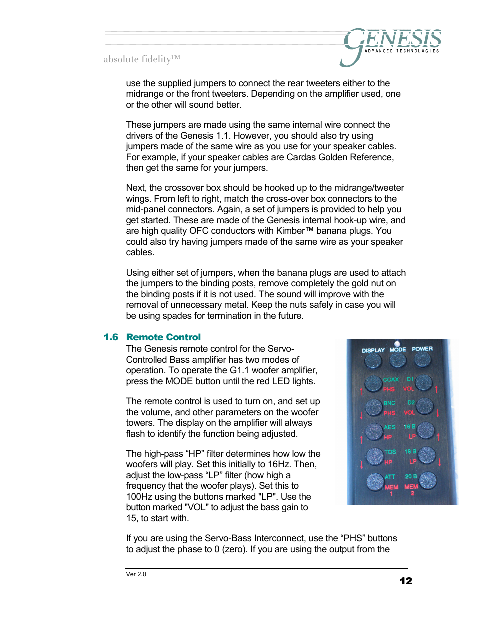 Remote control, Emote, Ontrol | Genesis Advanced Technologies 1.1 User Manual | Page 12 / 27