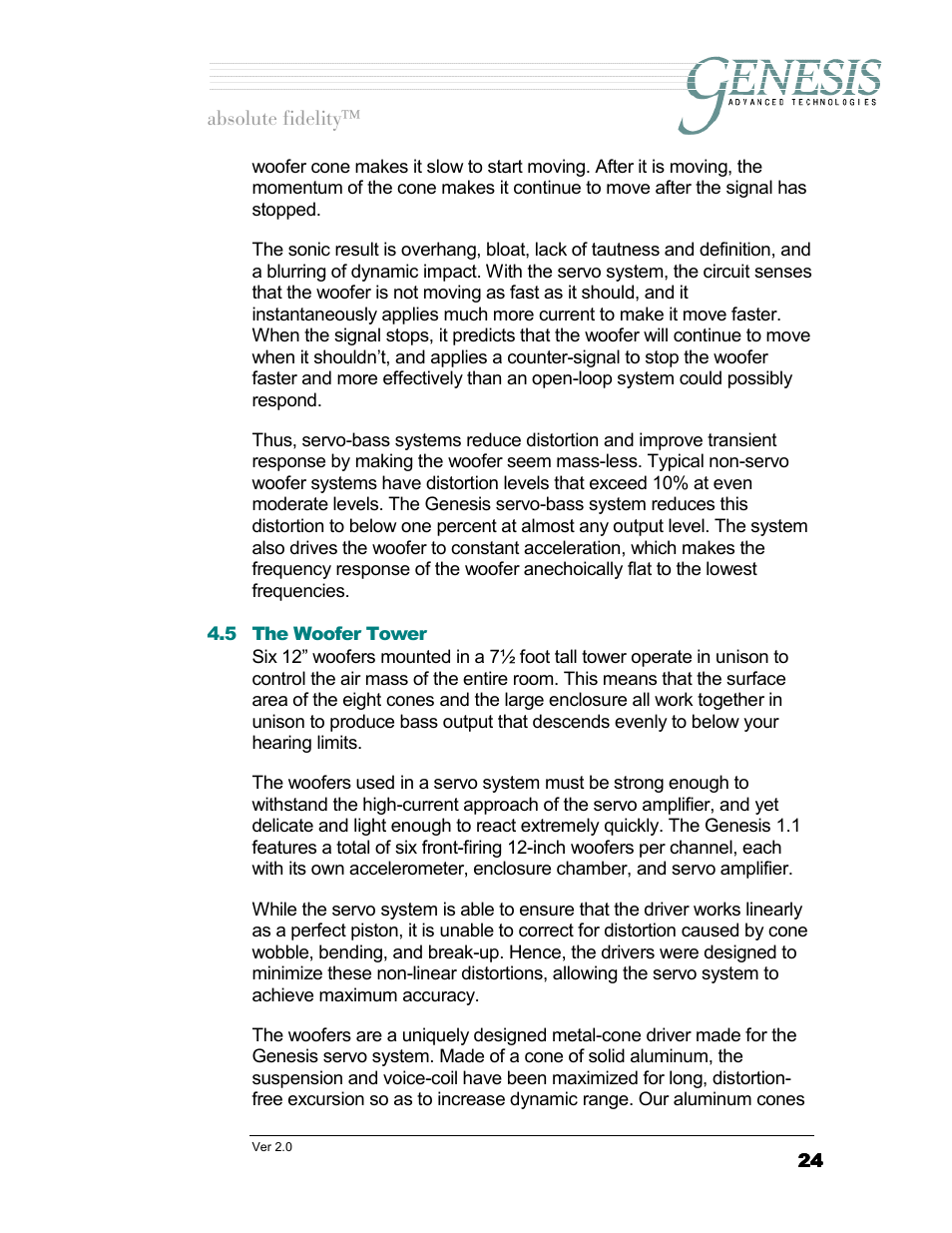The woofer tower, Oofer, Ower | Genesis Advanced Technologies 1.1 User Manual | Page 24 / 27