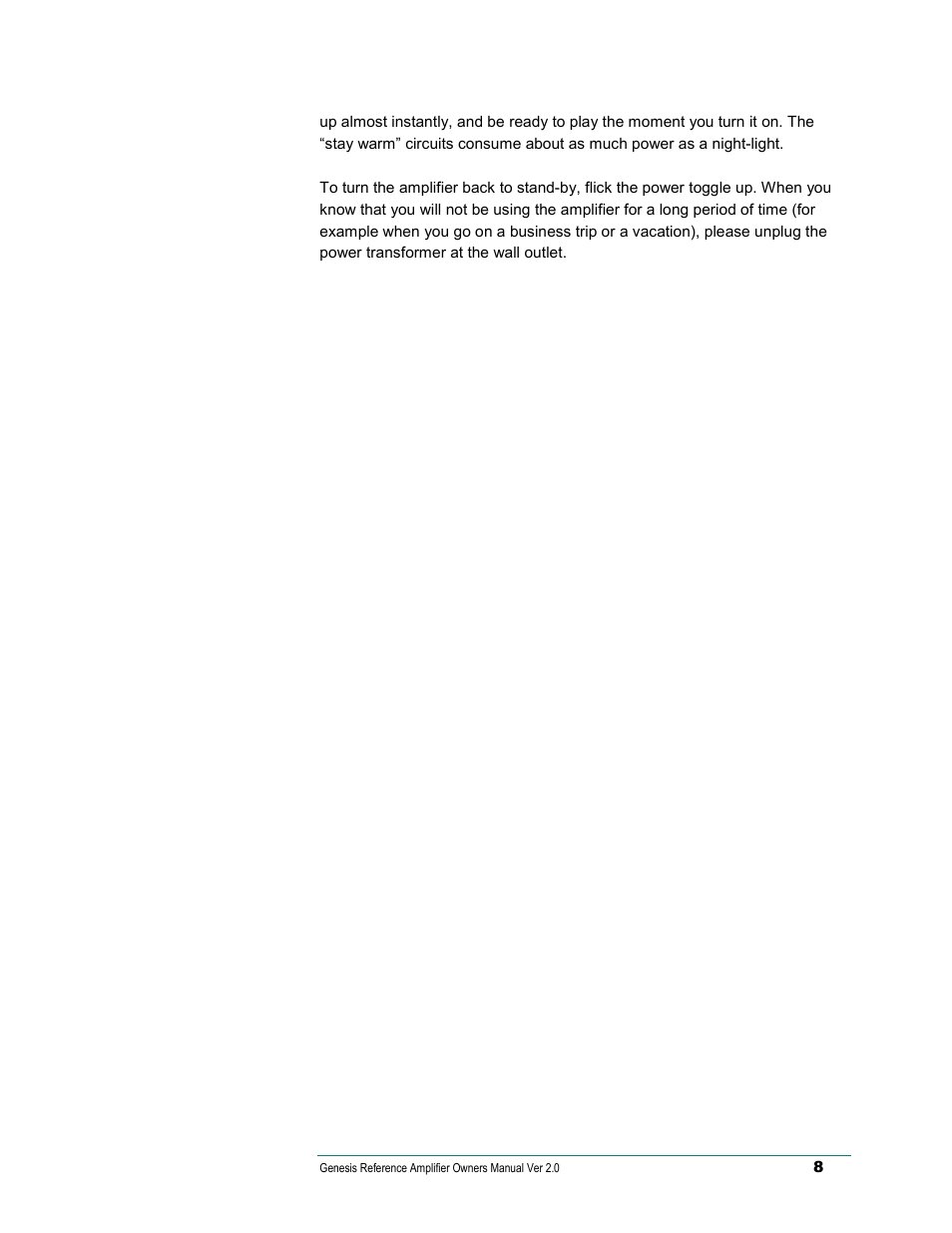 Genesis Advanced Technologies Genesis Reference-Series Amplifier None User Manual | Page 9 / 15