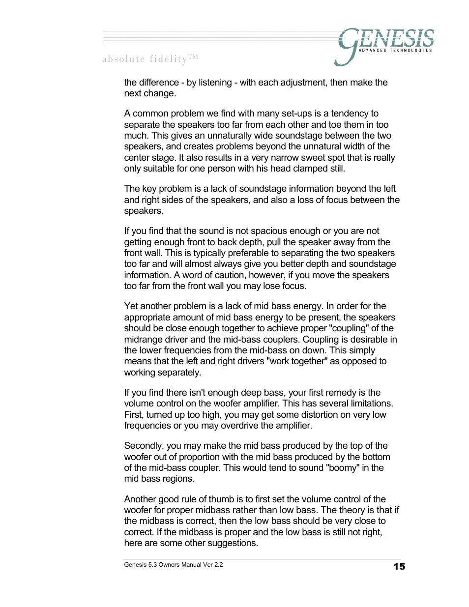Genesis Advanced Technologies GENESIS 5.3 User Manual | Page 16 / 24